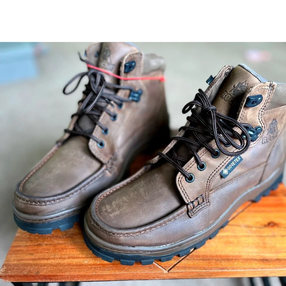Rocky Outback 8723 Mens 8.5 M Brown Leather GORE-TEX Waterproof Hiking Boots NEW